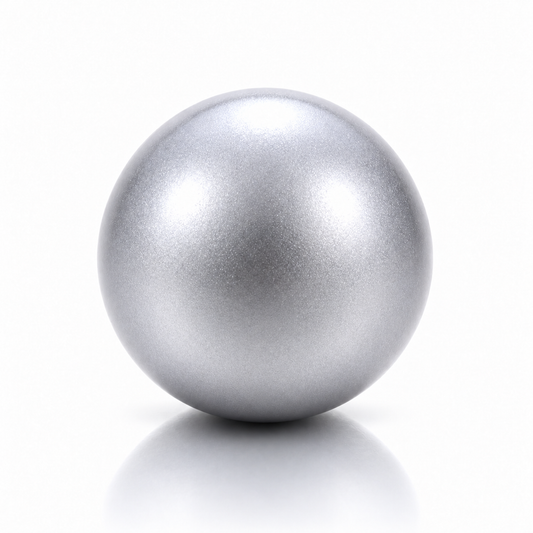 Boule de musique du Paradis de 16 mm, couleur Argent, sur fond blanc.