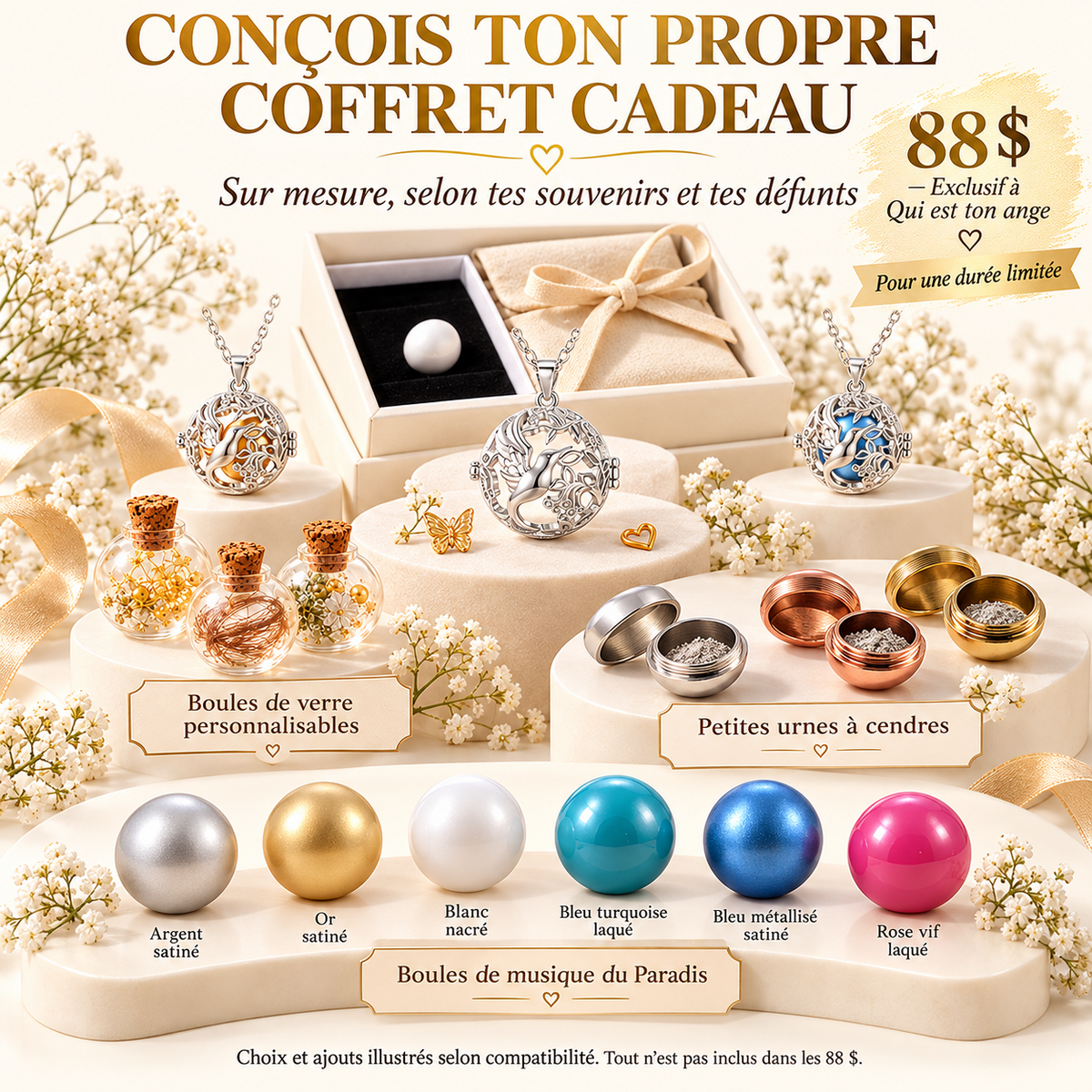 Composez votre coffret cadeau à 88 $ — choix et ajouts illustrés selon compatibilité; tous les accessoires illustrés ne sont pas inclus.