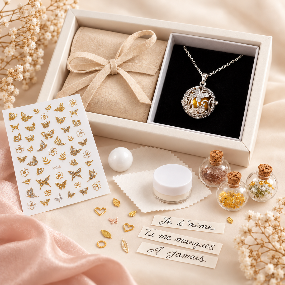 Présentation du coffret cadeau personnalisable à 88 $ — exemple de composition et de personnalisation.