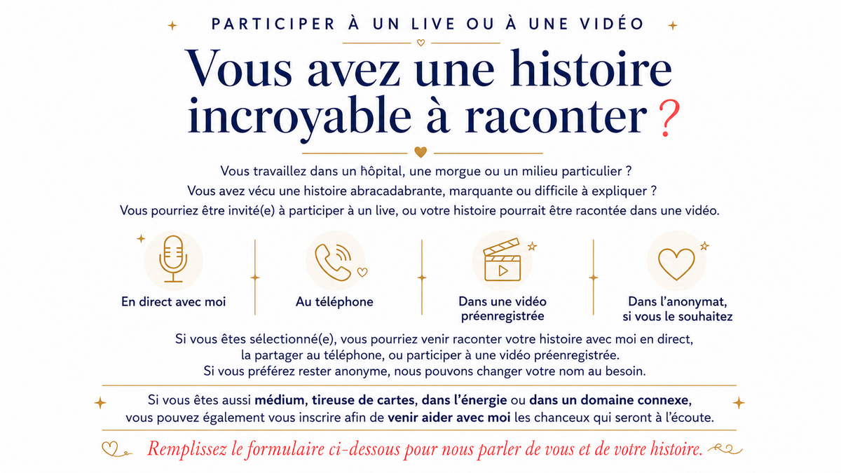 Projet de participation à un live ou une vidéo, visuel fourni